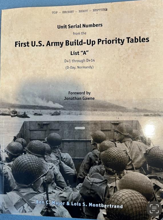 FIRST US ARMY BUILD UP PRIORITY TABLES
